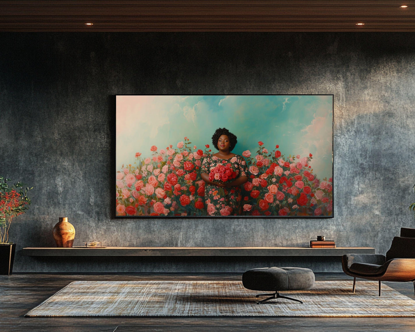 Poised Black Woman African American Wall Art Canvas