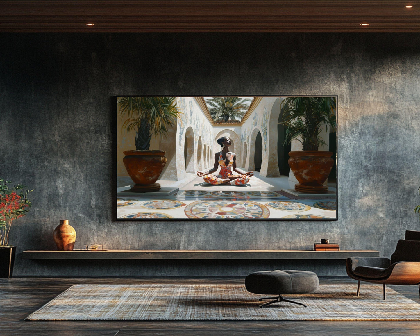 Regal Black Woman Meditation African American Wall Art