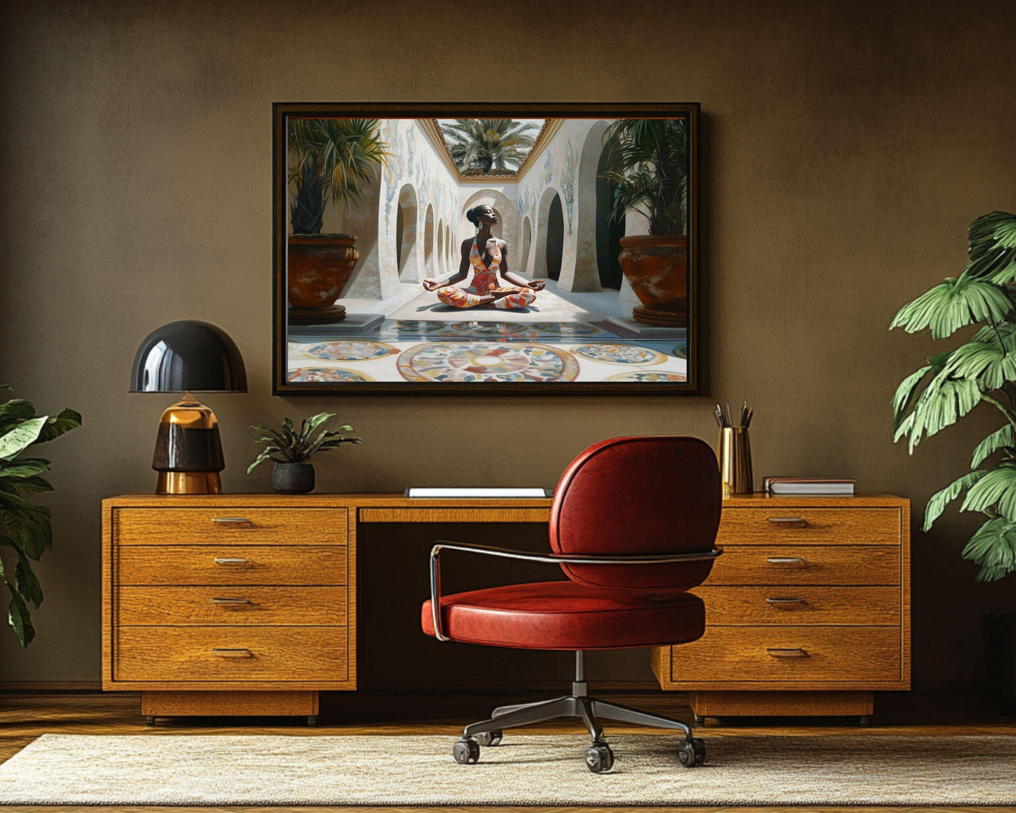 Regal Black Woman Meditation African American Wall Art
