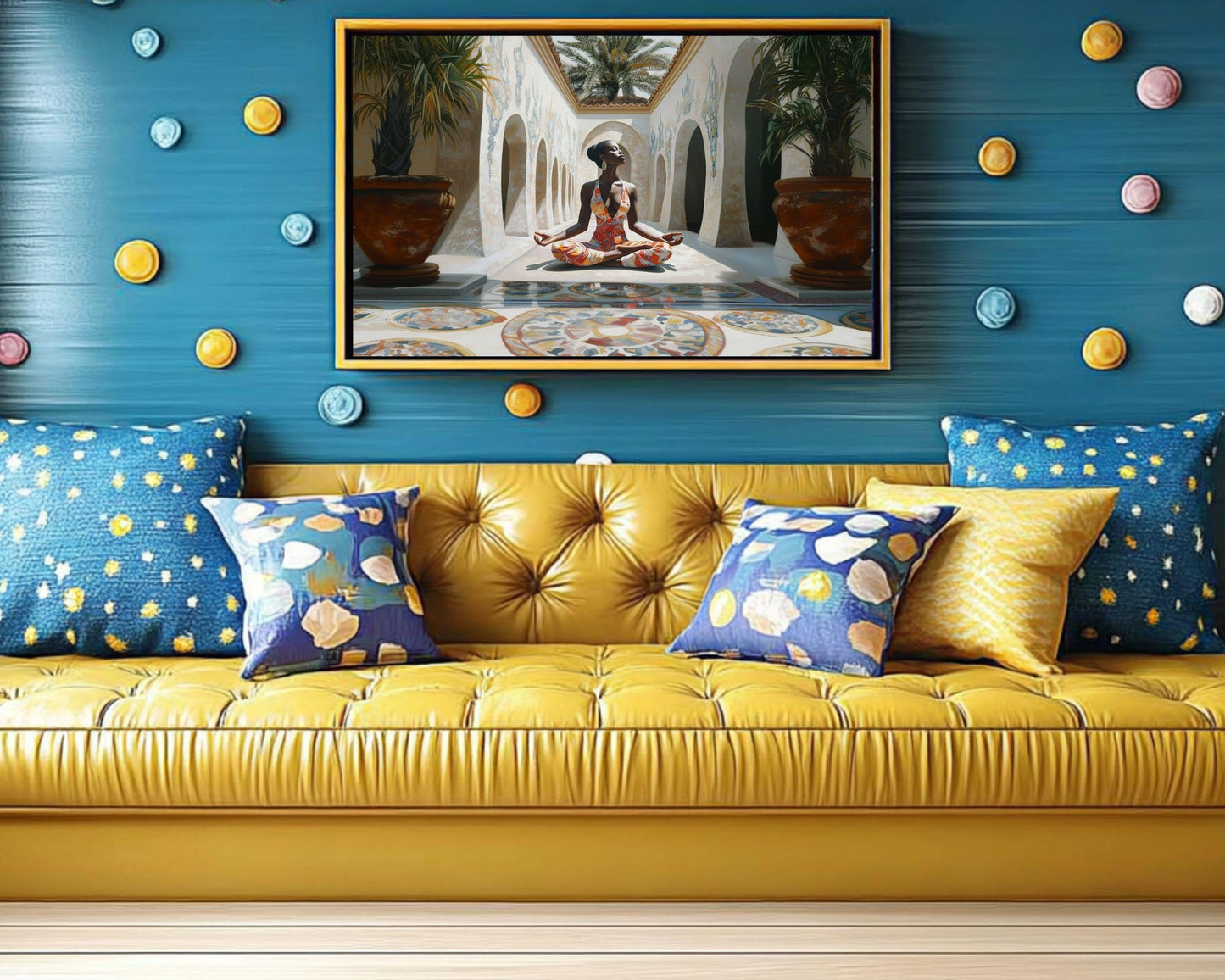 Regal Black Woman Meditation African American Wall Art