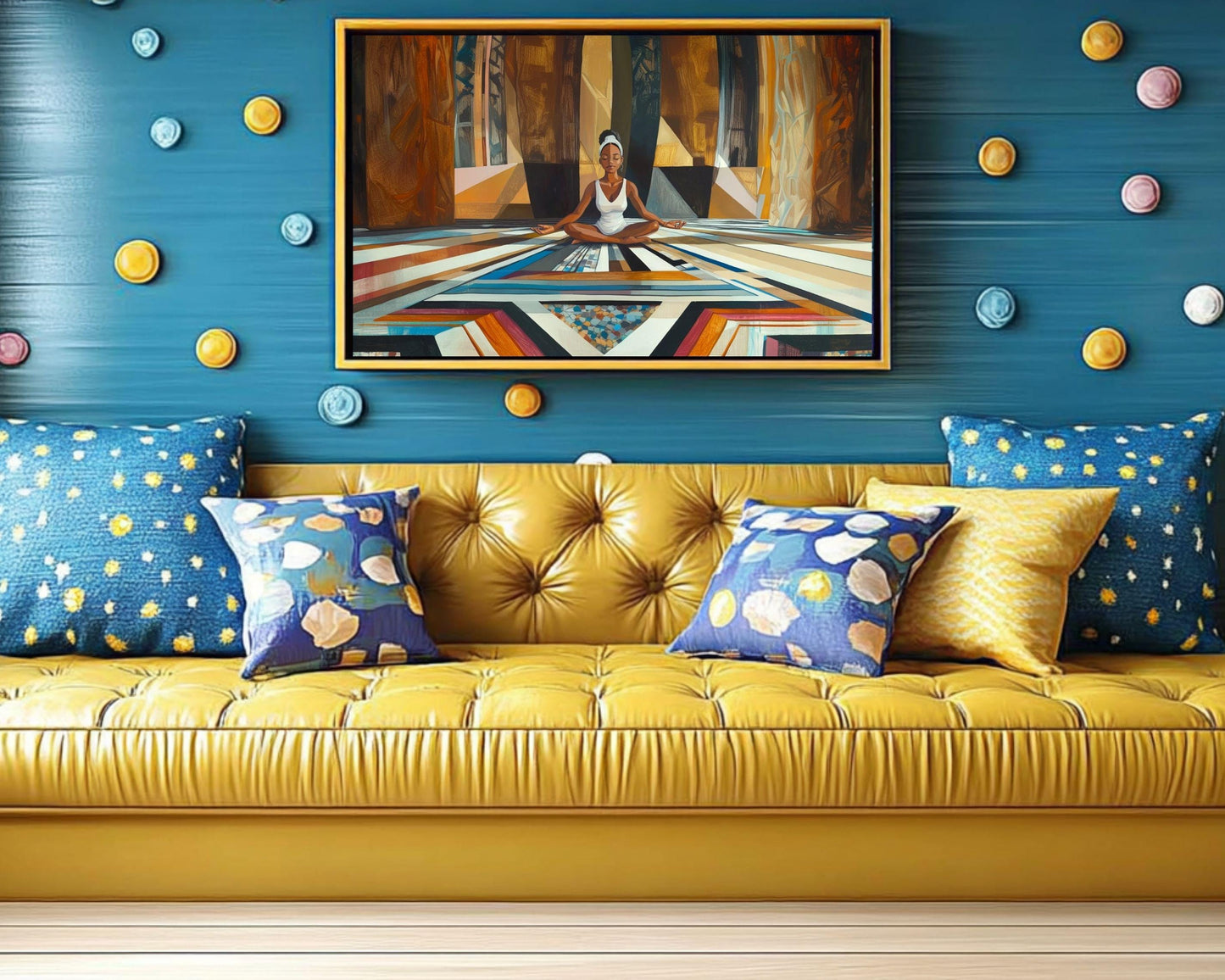Meditative Black Woman African American Abstract Wall Art