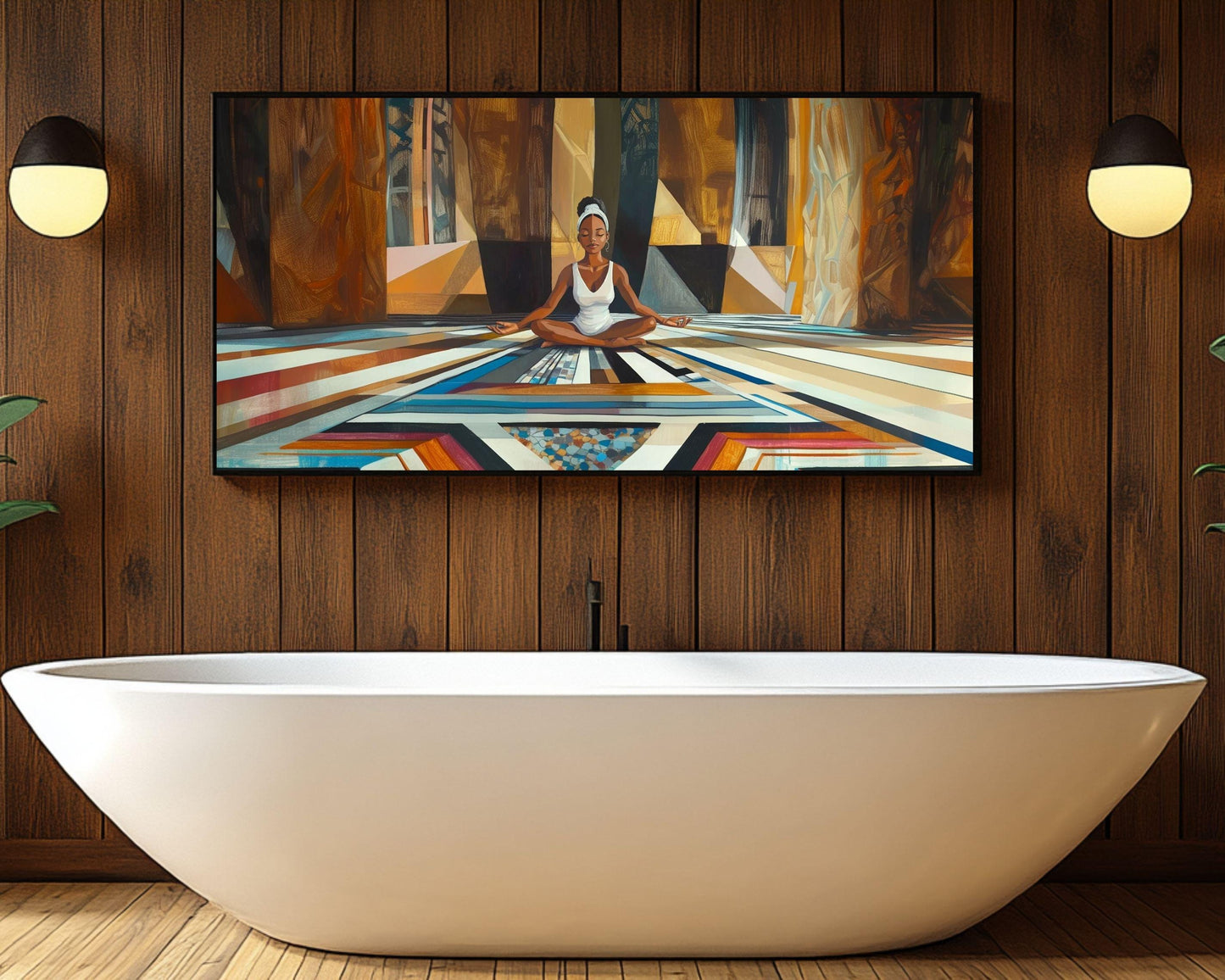 Meditative Black Woman African American Abstract Wall Art