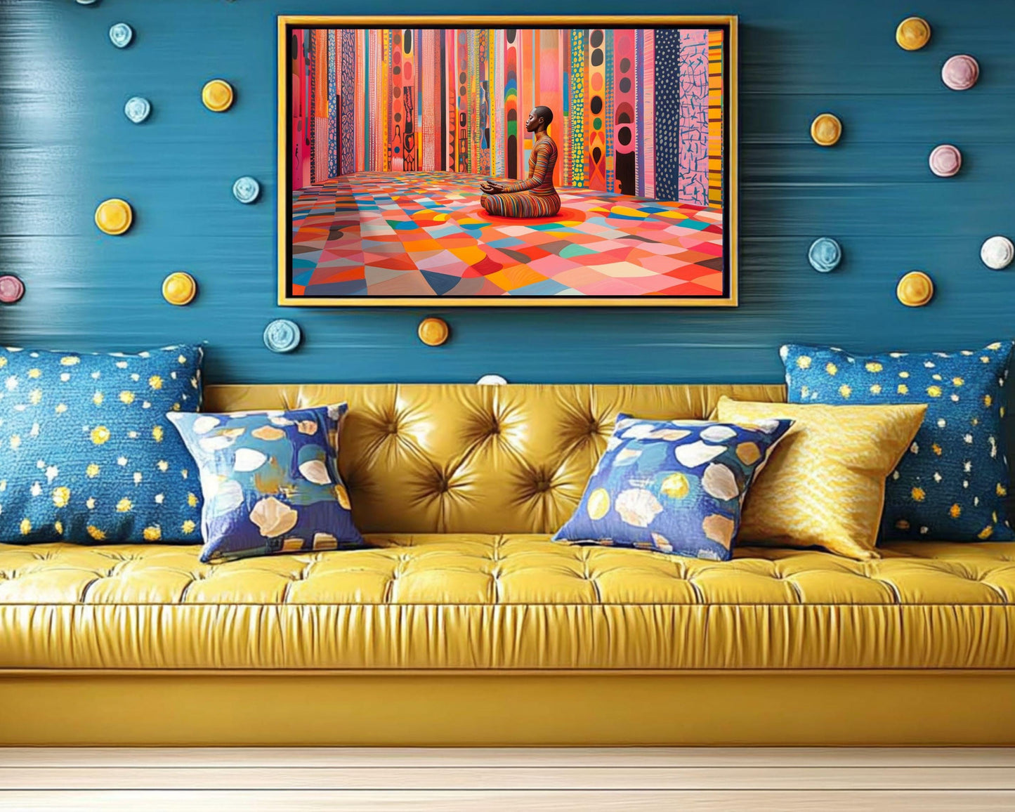 Meditative Black Man African American Abstract Wall Art