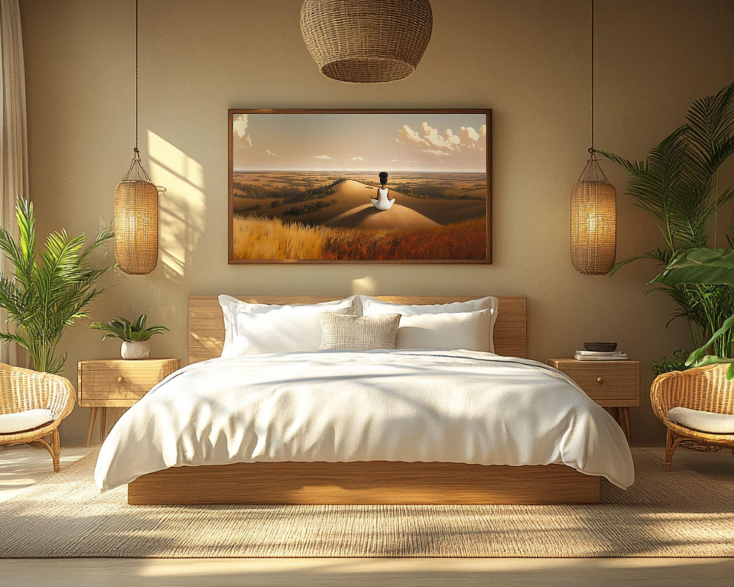 Meditative Black Woman African American Landscape Wall Art