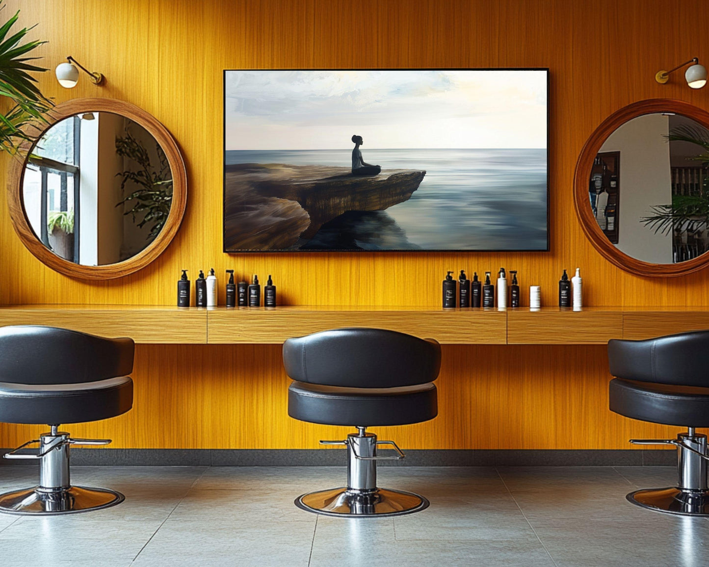 Ocean Meditation Black Woman African American Wall Art