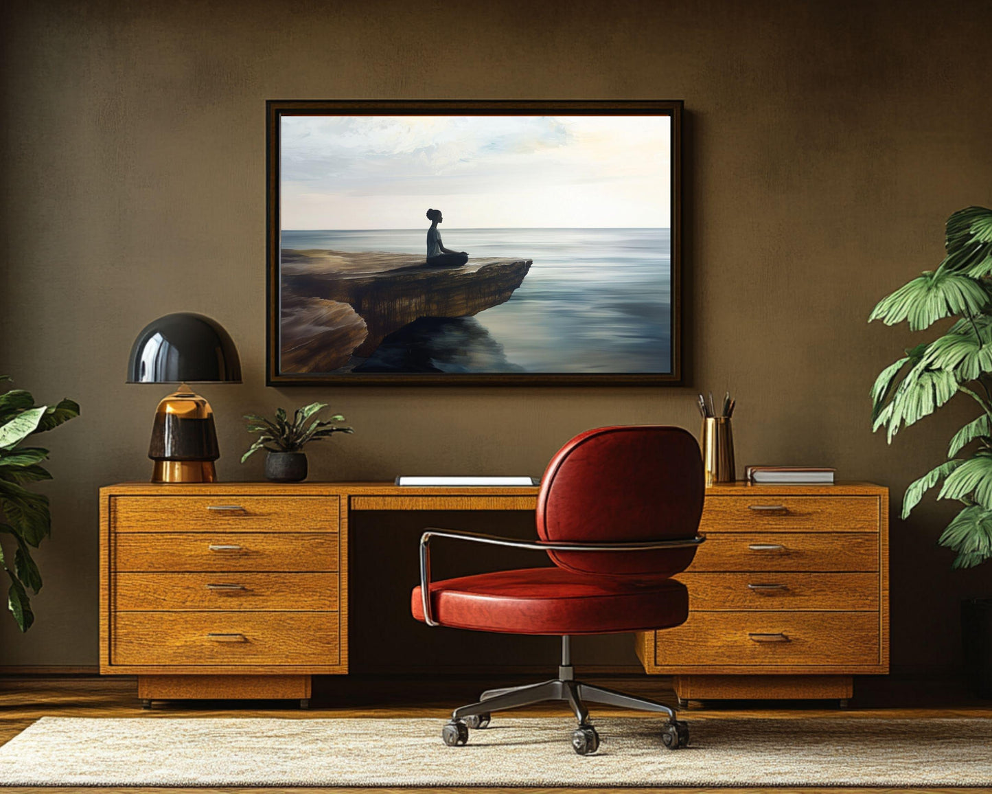 Ocean Meditation Black Woman African American Wall Art