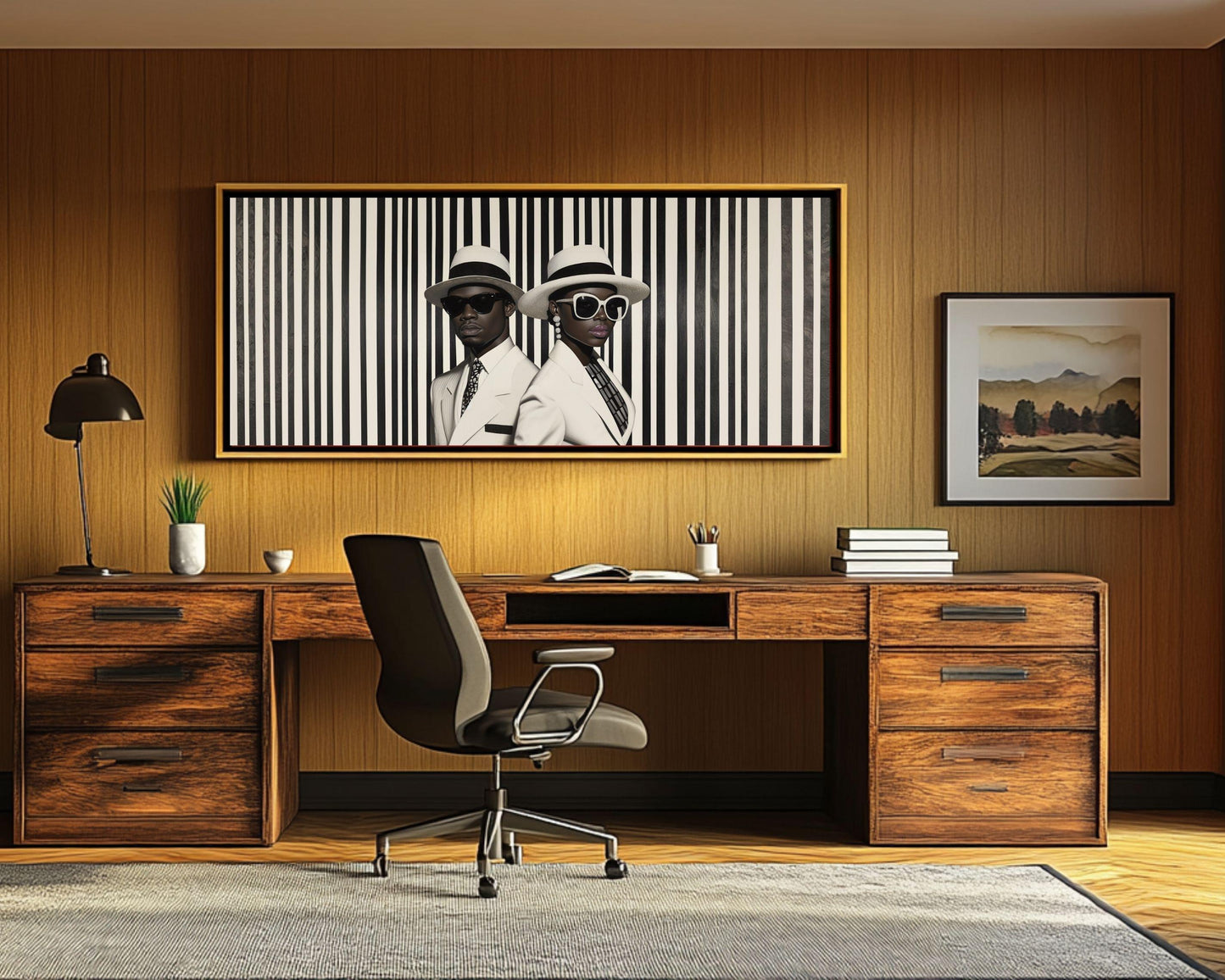 Black Couple Canvas Art – Modern Monochrome Wall Decor