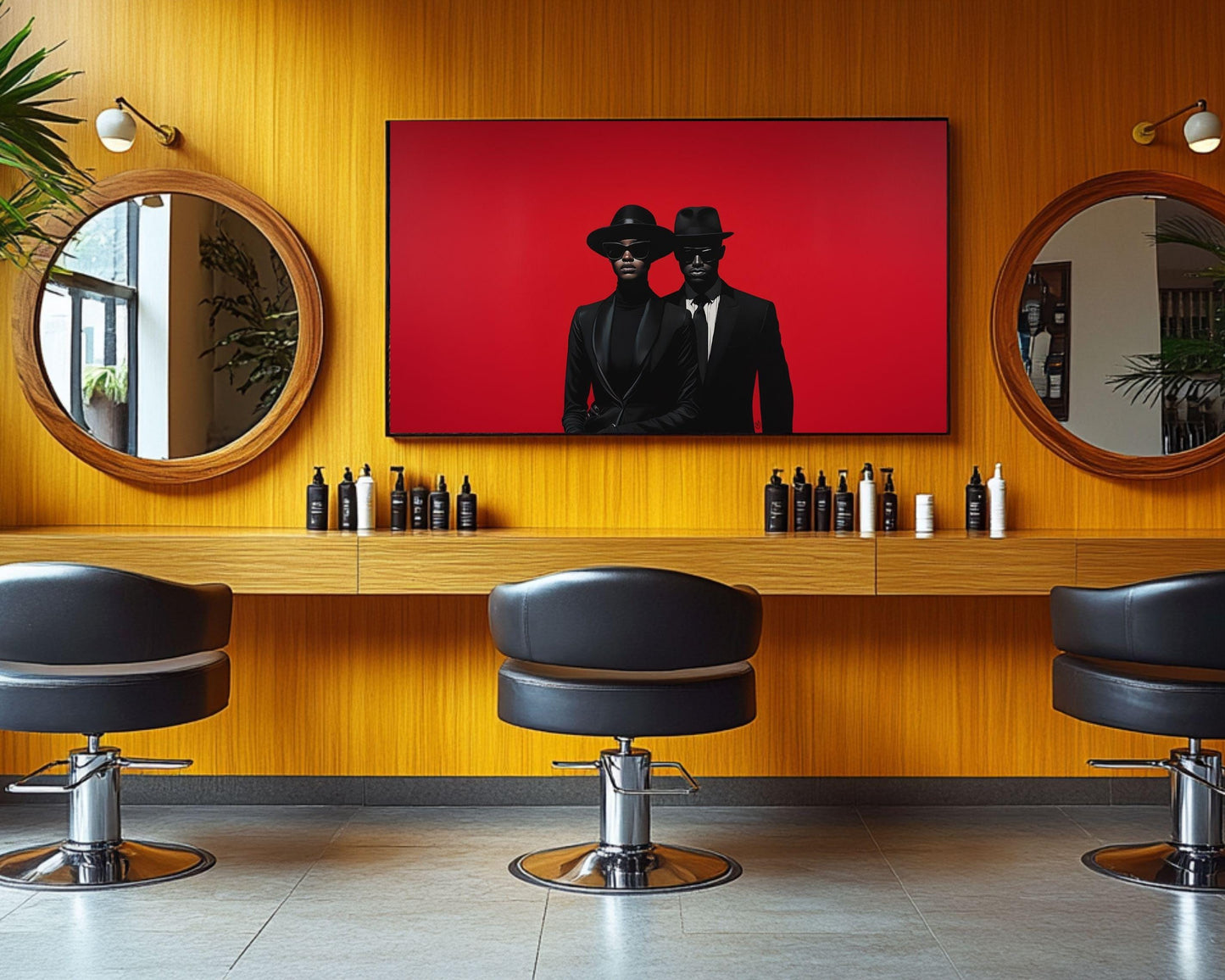 Bold Black Couple Red Canvas Wall Art