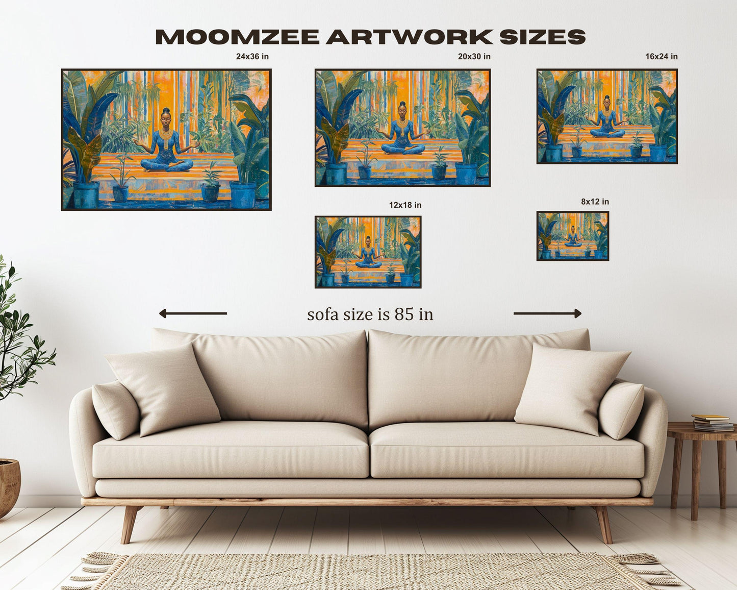 Meditating Black Woman African American Wall Art Canvas