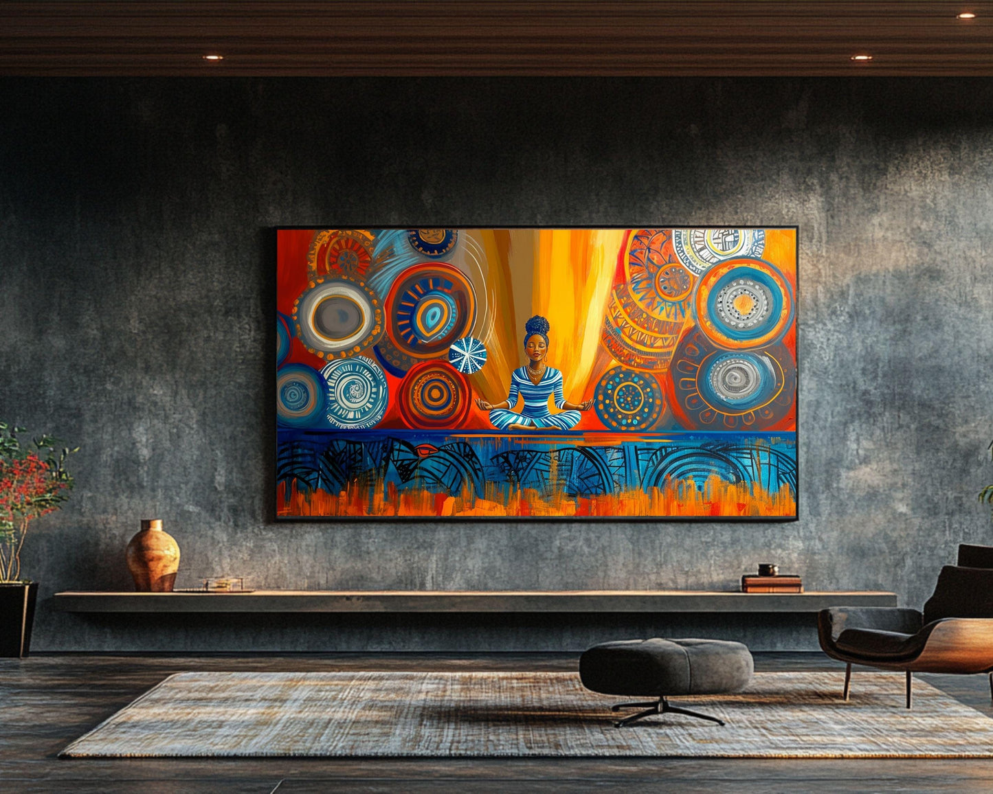 Meditative Black Woman African American Wall Art Canvas