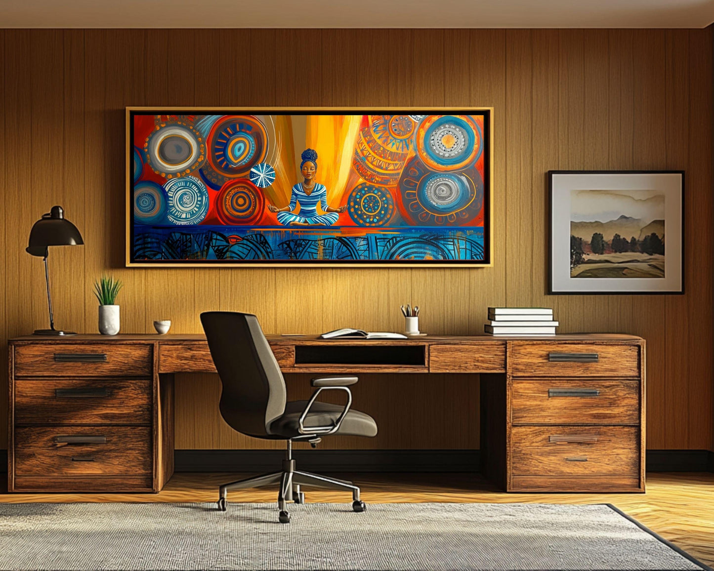 Meditative Black Woman African American Wall Art Canvas