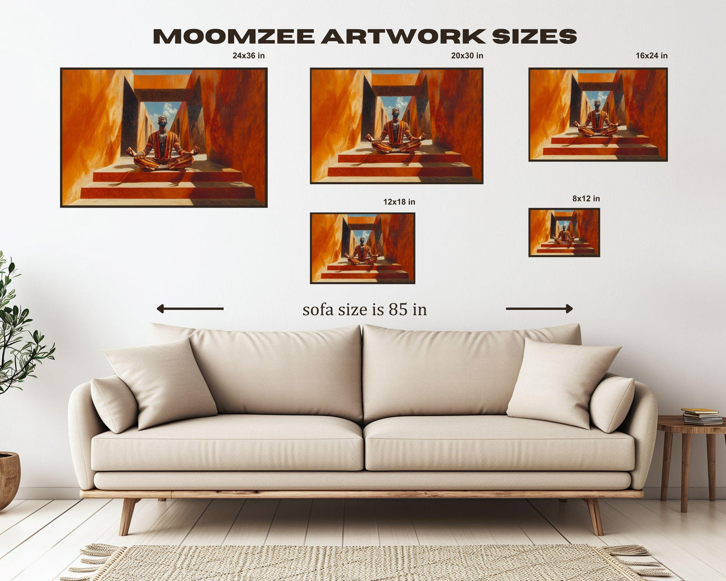 Meditating Black Man Geometric African American Wall Art