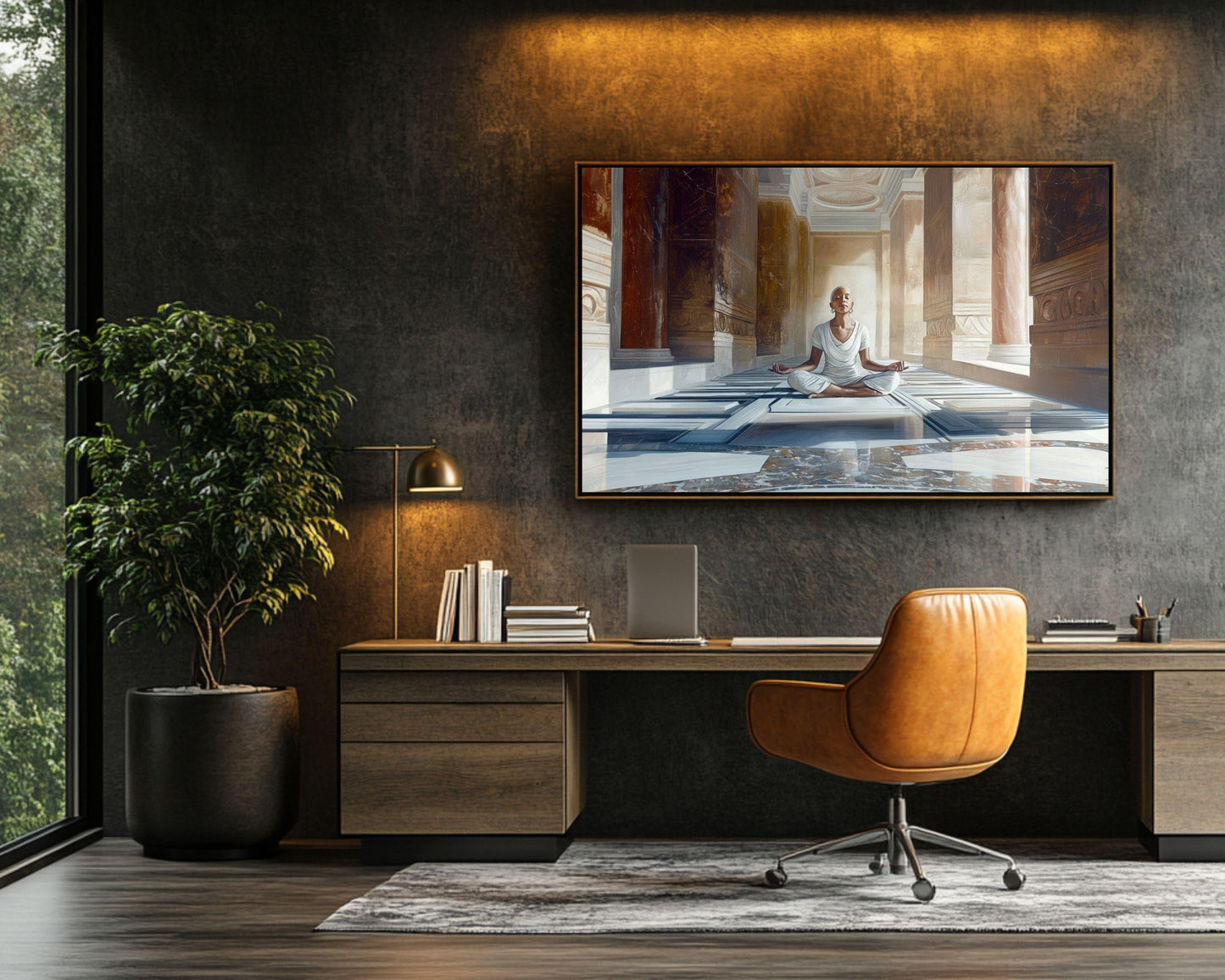 Elegant Black Woman Meditation African American Wall Art