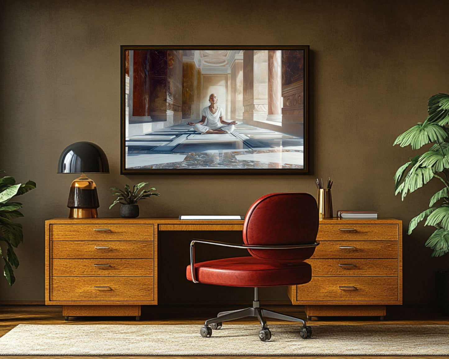 Elegant Black Woman Meditation African American Wall Art