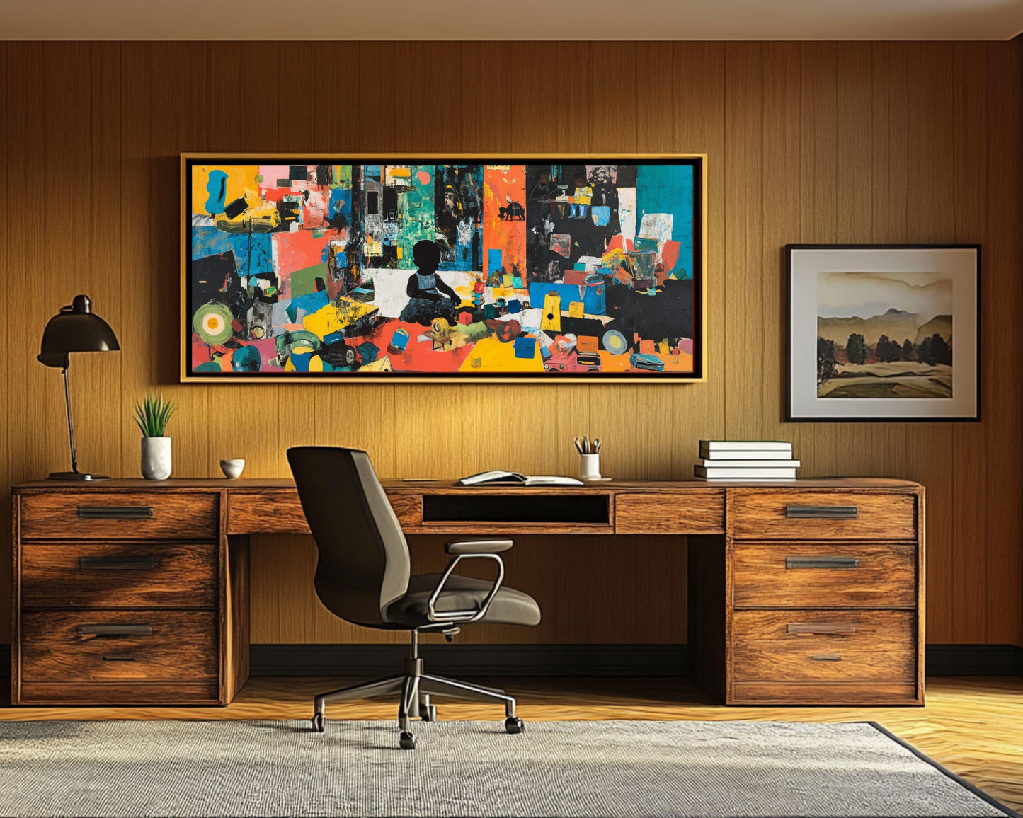 African American Wall Art Black Child Playroom Scene