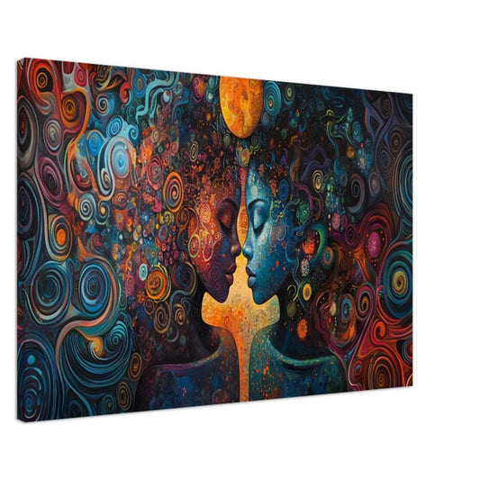 Abstract Black Love Art African American Canvas Print