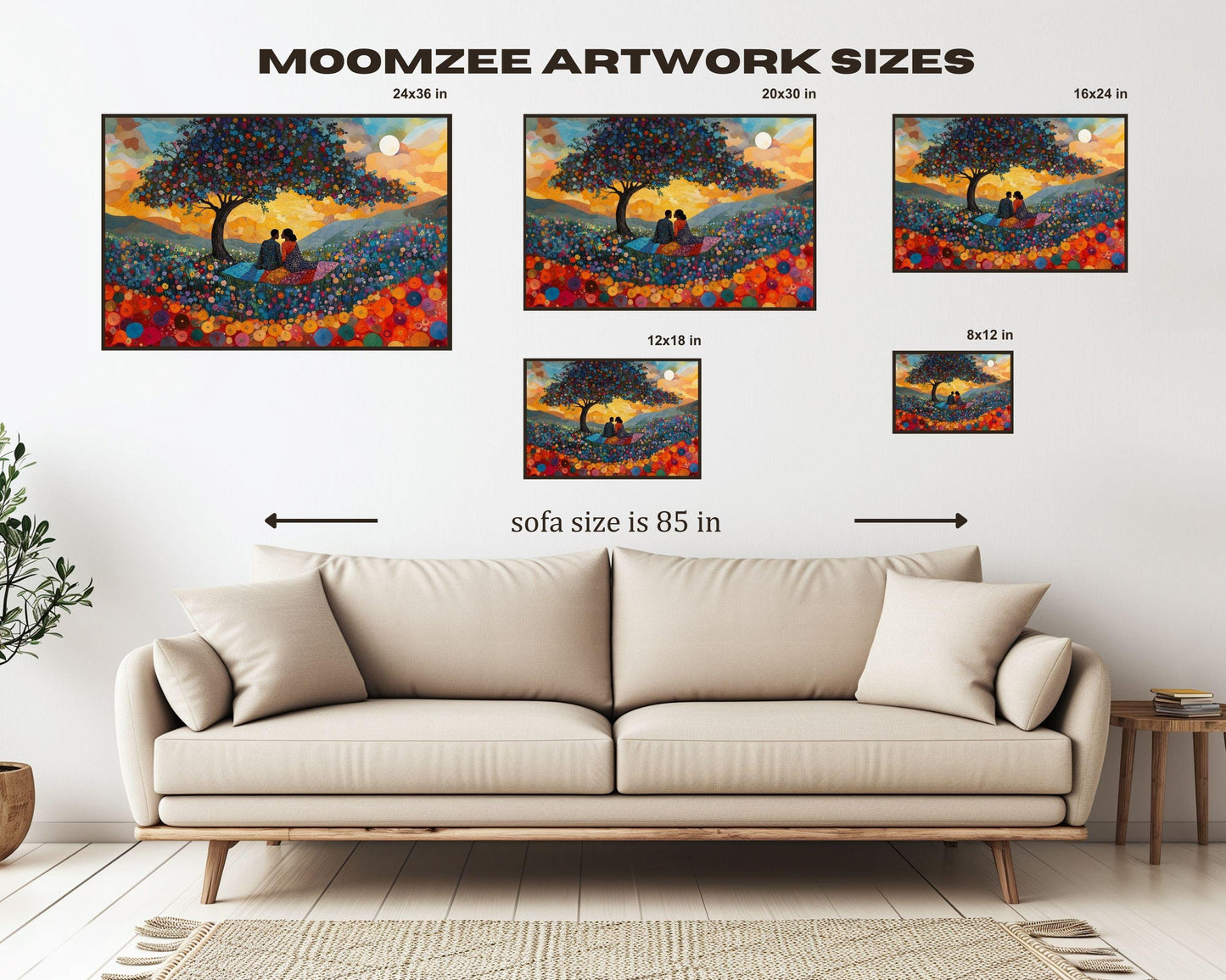 Romantic Sunset Picnic African American Wall Art