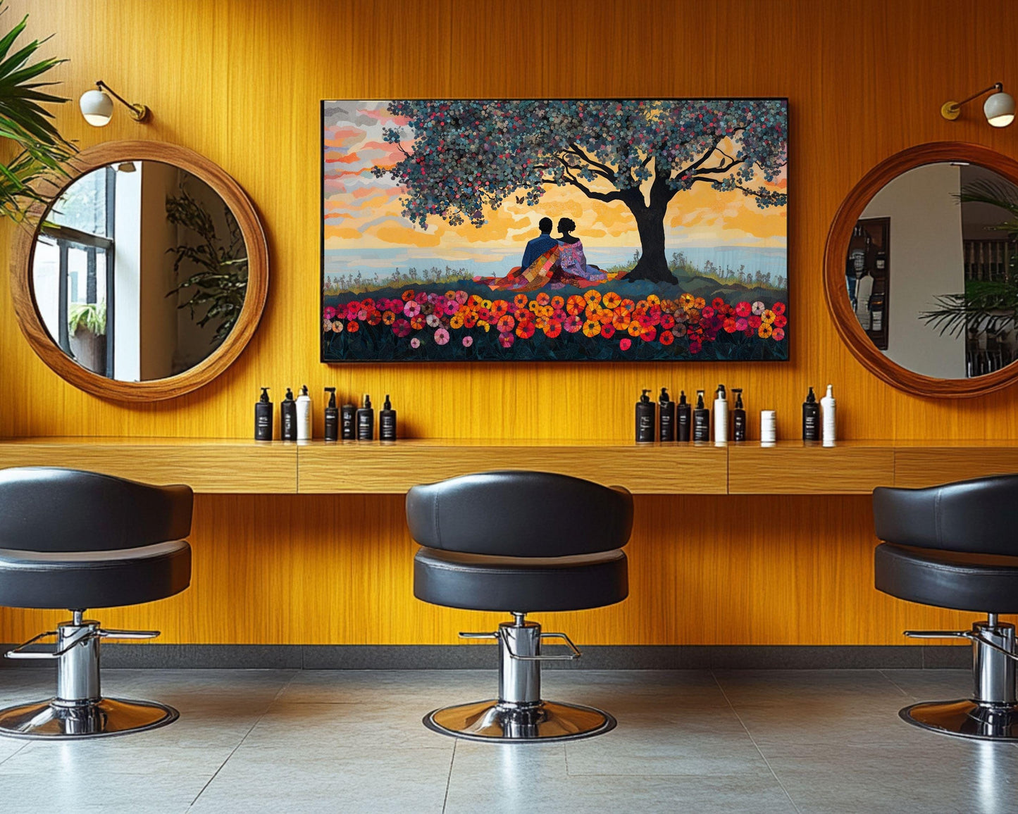 Romantic Sunset Black Art African American Wall Art Canvas