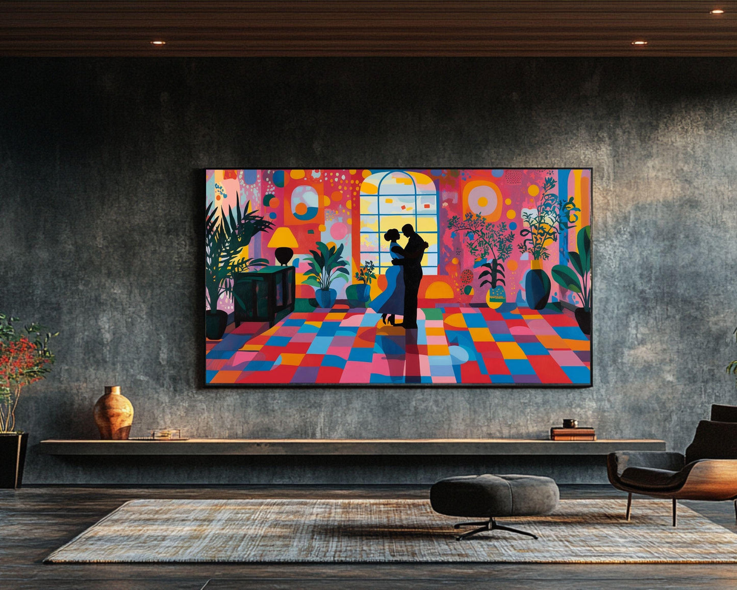 Dancing Black Couple African American Wall Art Canvas