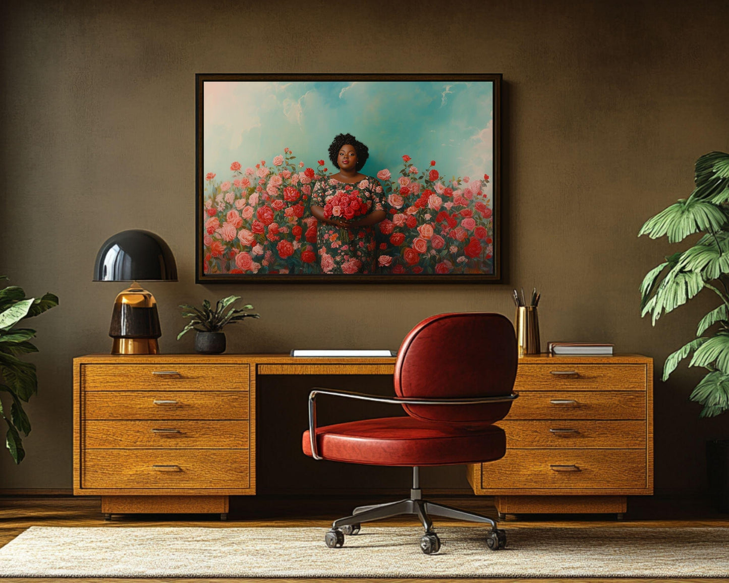 Poised Black Woman African American Wall Art Canvas