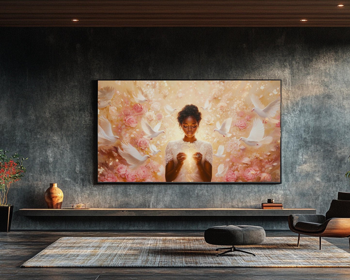 Divine Black Woman Spiritual Canvas Art