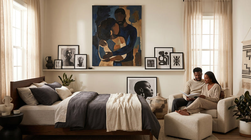 Editorial living room for Black Bedroom Wall Art Ideas for Peace, Love, and Identity with warm natural light and sophisticated.