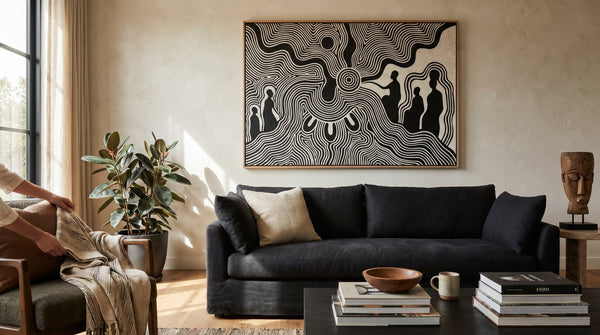 Editorial living room for Black History Month Gift Ideas with warm natural light and sophisticated contemporary styling.