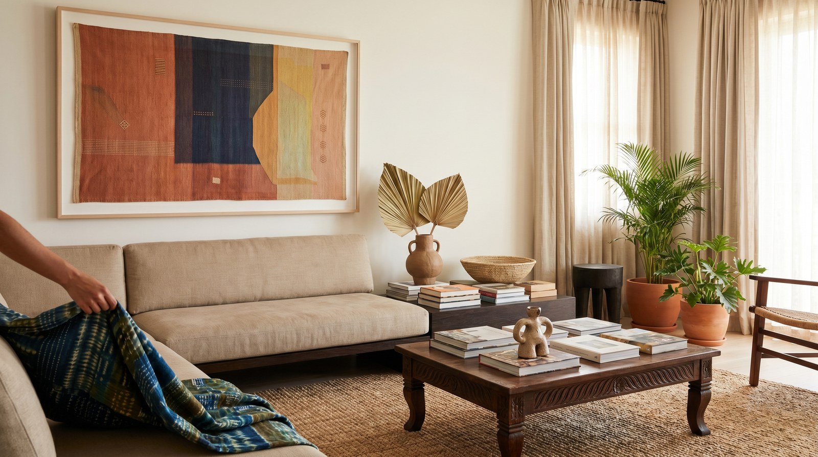 Editorial living room for Caribbean Home Decor Ideas for a Modern Space with warm natural light and sophisticated contemporary styling.