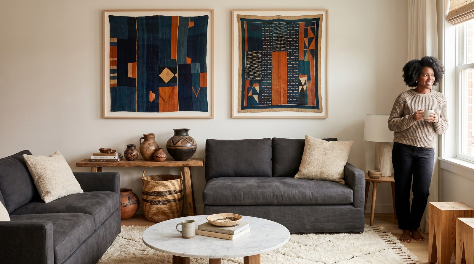 Editorial living room for How to Decorate a Living Room That Feels Empty with warm natural light and sophisticated contemporary styling.