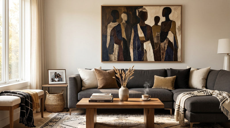 Editorial living room for How to Make a New House Feel Like Home with warm natural light and sophisticated contemporary styling.