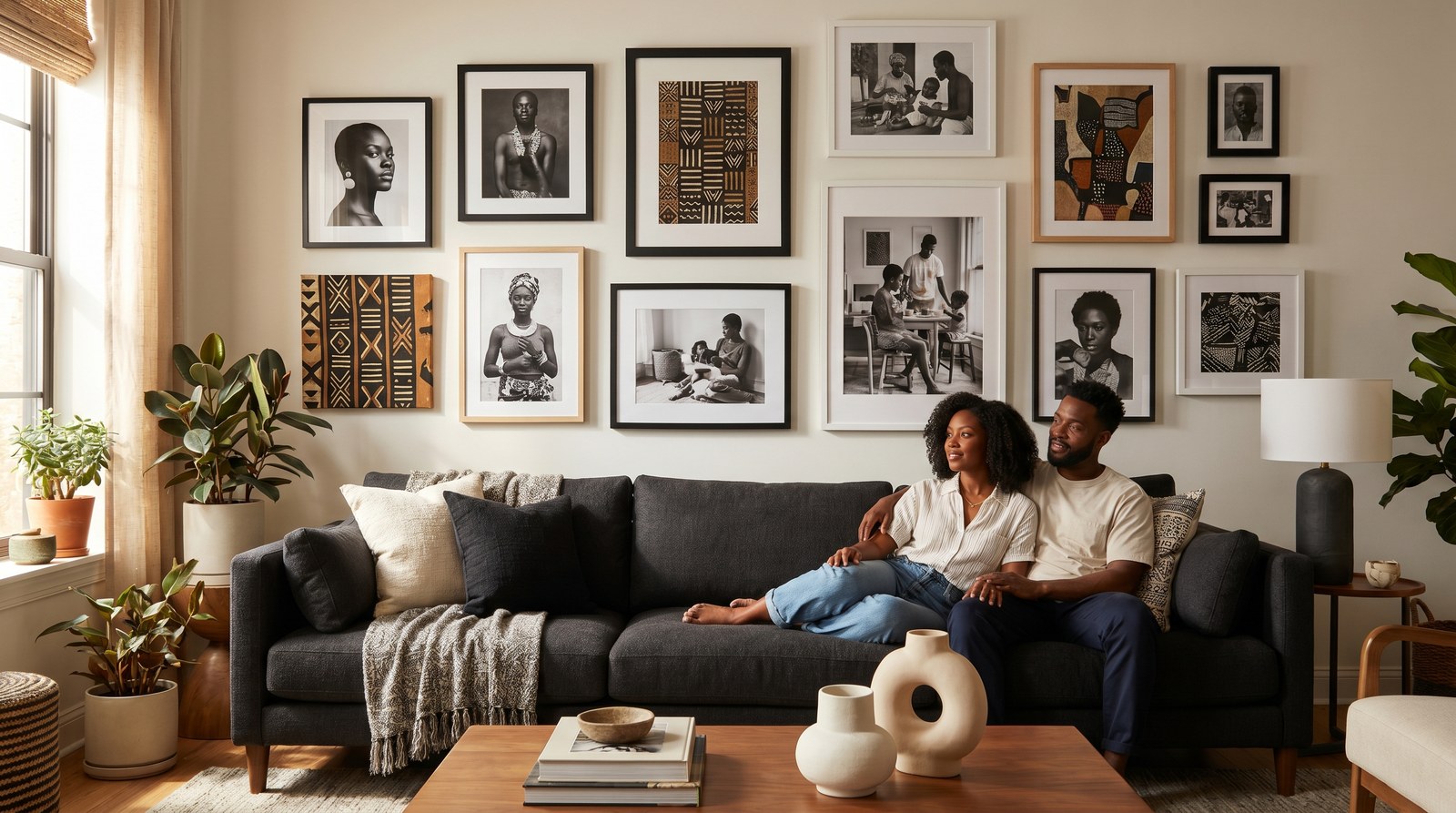 Editorial living room for Large Wall Art vs Gallery Wall: Which Is Better? with warm natural light and sophisticated contemporary styling.