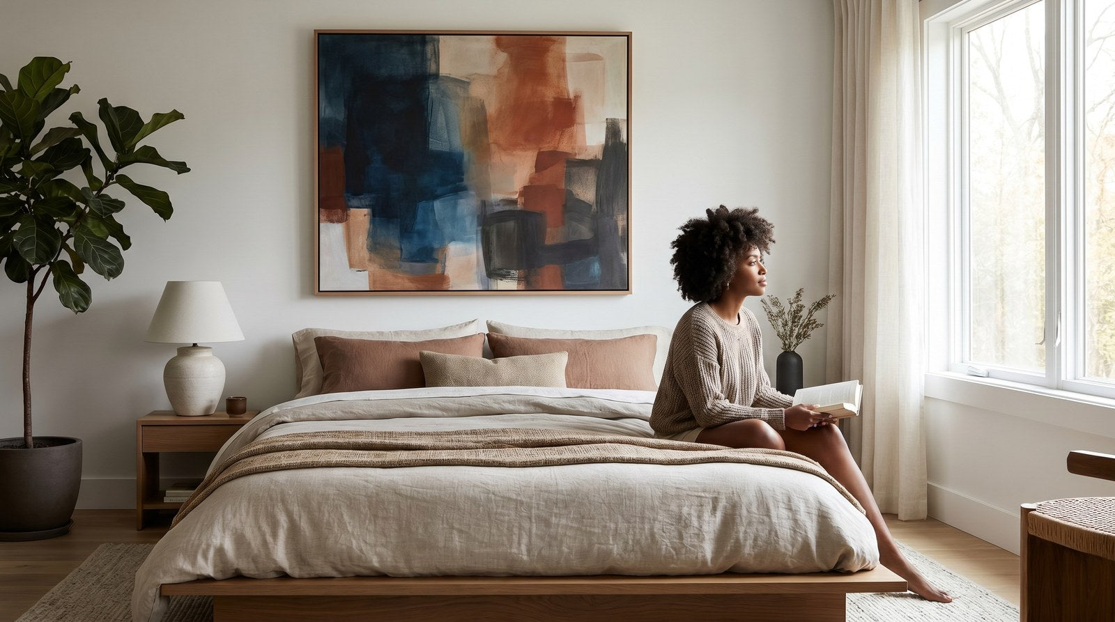 Editorial living room for What to Put Above a Bed Instead of a Headboard with warm natural light and sophisticated contemporary styling.