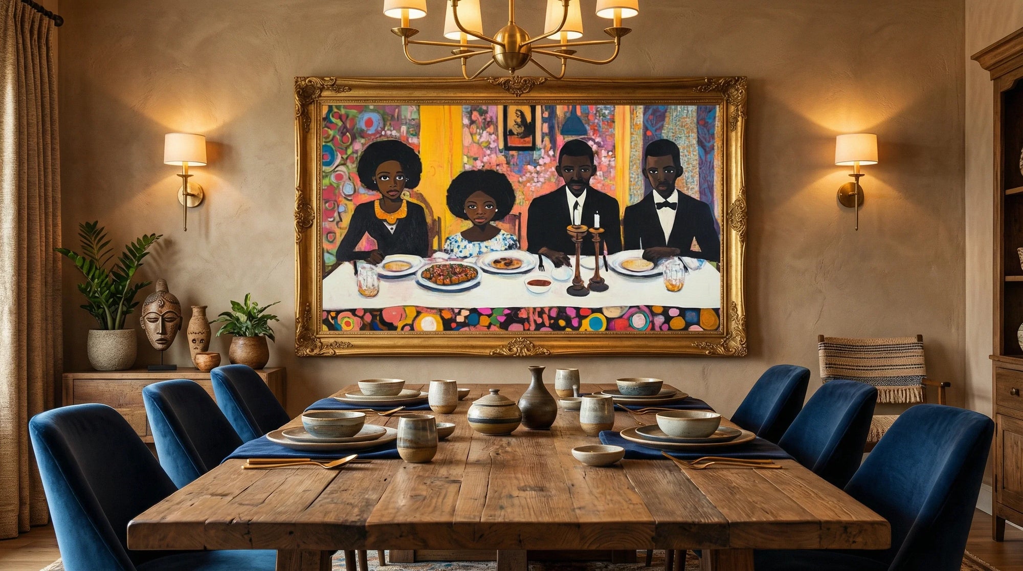 African American home interior art print for modern decor