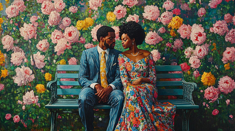 Black couples wall art celebrating love and intimacy
