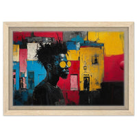 Closeup Of Abstract Black Portrait Artwork With Urban Style