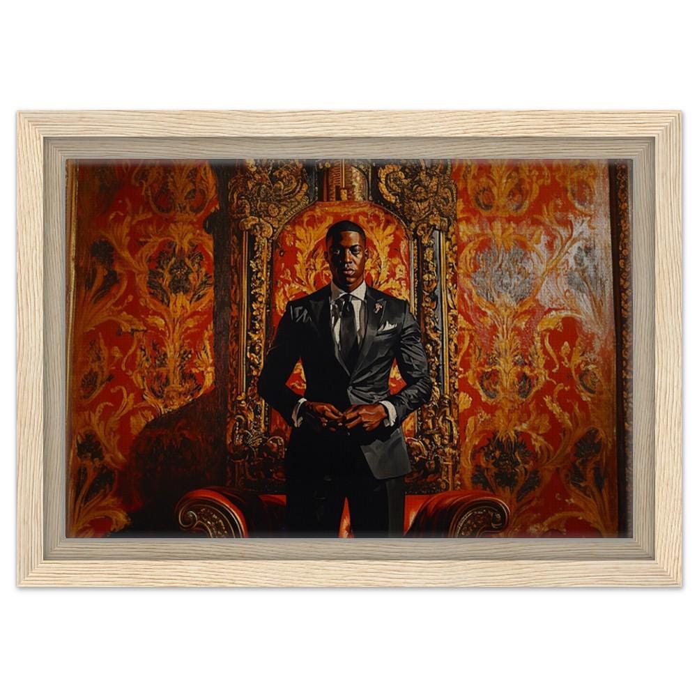 African American King Canvas Print for Living Room Decor - Empowering Black Art in 26 Sizes - MoomZee Artwork -