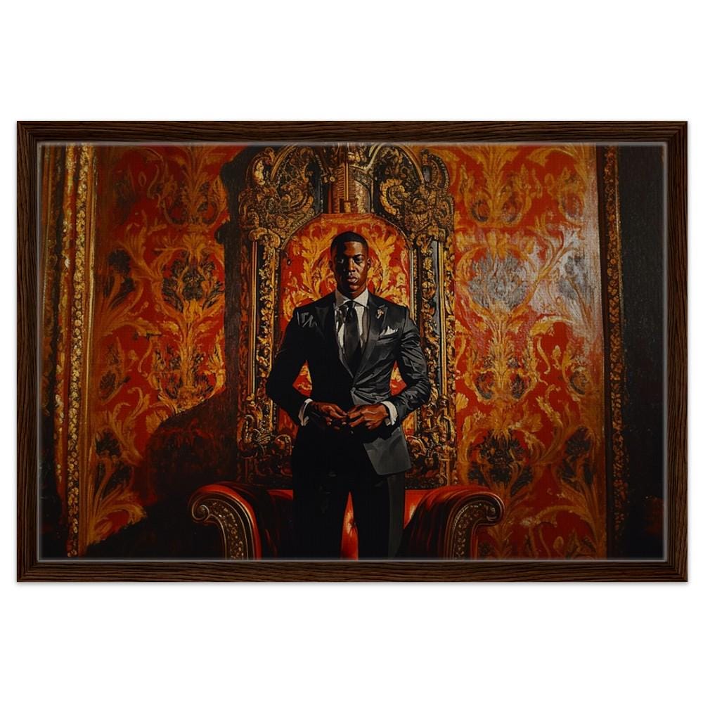 African American King Canvas Print for Living Room Decor - Empowering Black Art in 26 Sizes - MoomZee Artwork -