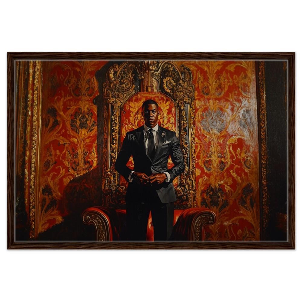 African American King Canvas Print for Living Room Decor - Empowering Black Art in 26 Sizes - MoomZee Artwork -