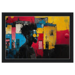 Framed African American Portrait Wall Art With Abstract Details