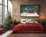 African American Santa Claus Canvas Art For Christmas