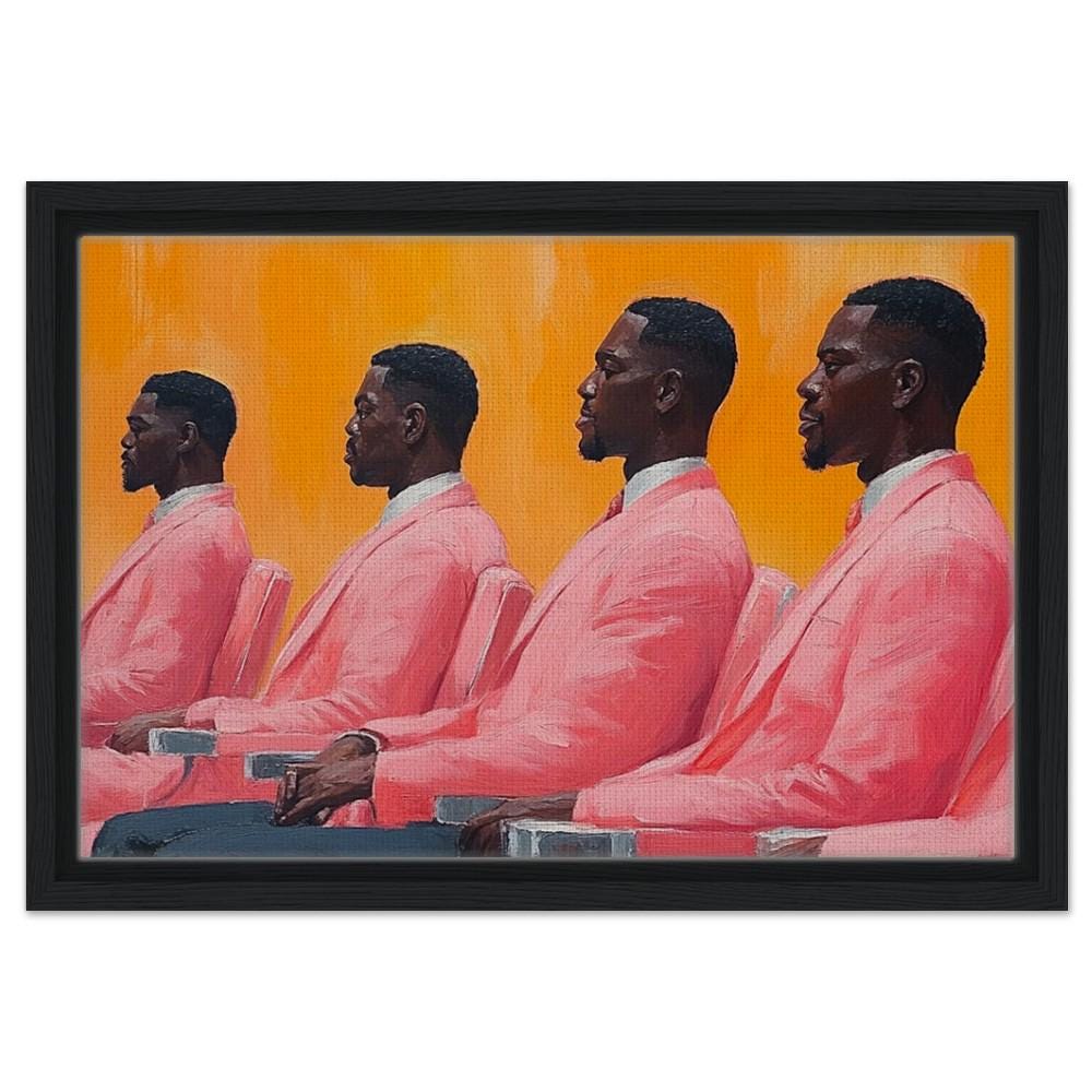 Bold Contemporary African American Men Portrait Canvas Print | Modern Home Decor for Living Rooms & Offices - MoomZee Artwork -