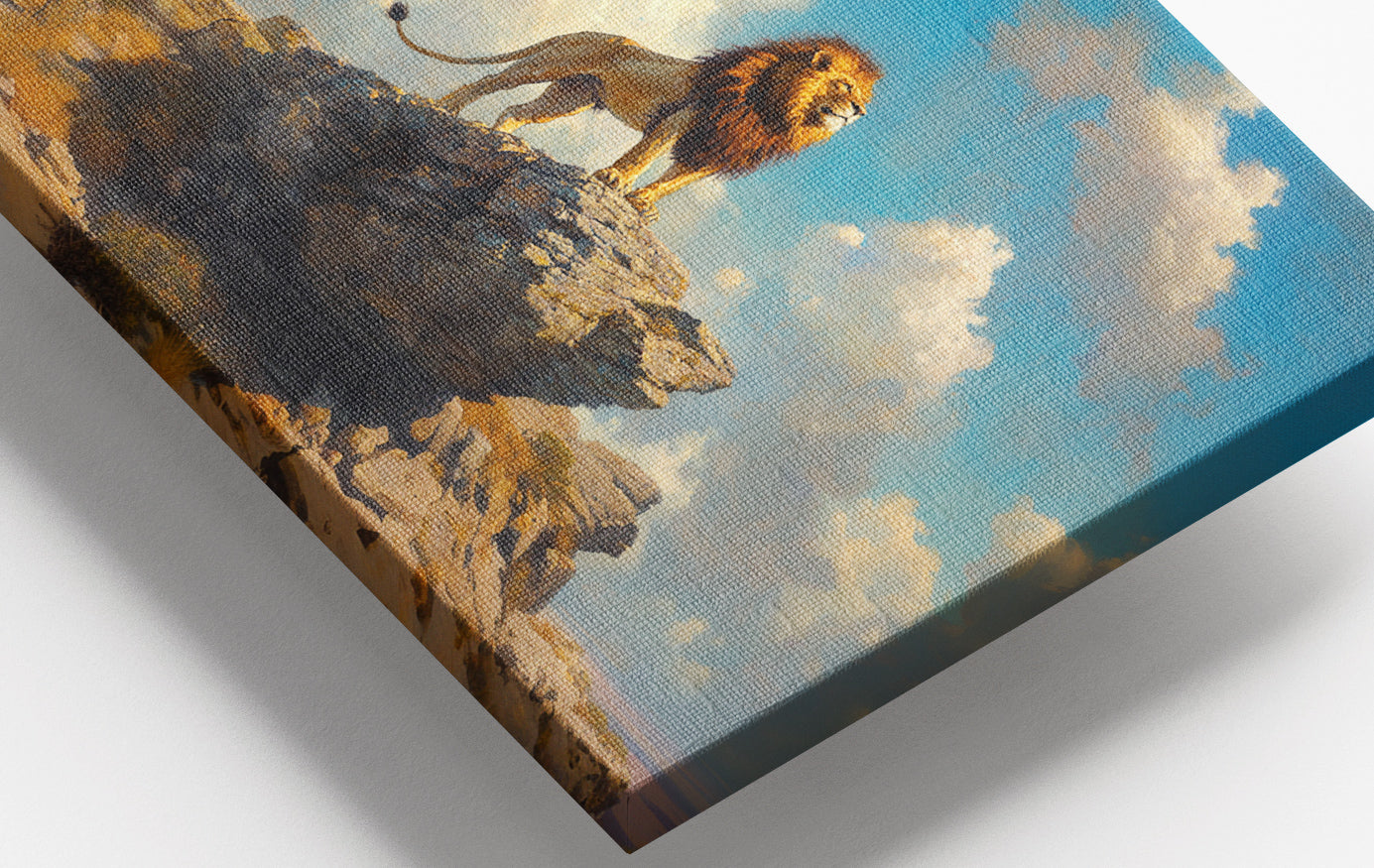 Close-up of Majestic Lion Safari African American canvas print detail