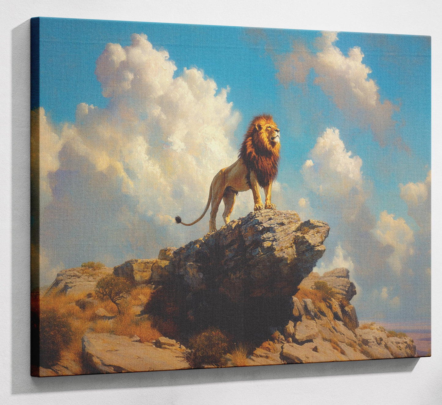 Majestic Lion Safari African American canvas print canvas print with visible wall art format