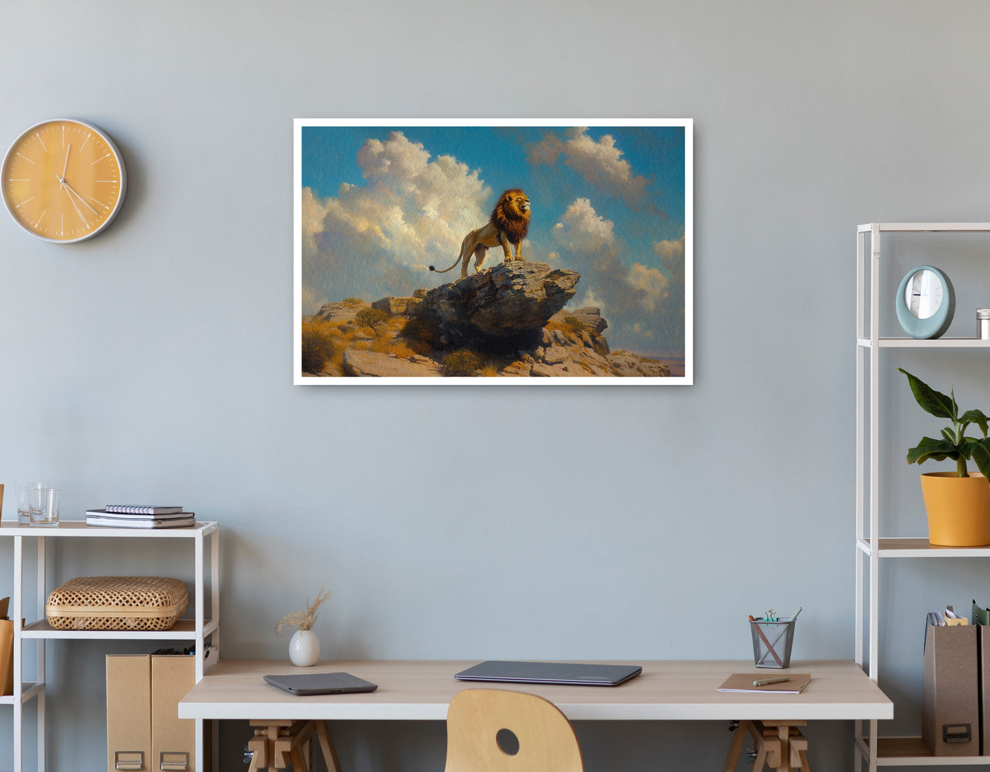 Majestic Lion Safari African American canvas print print view