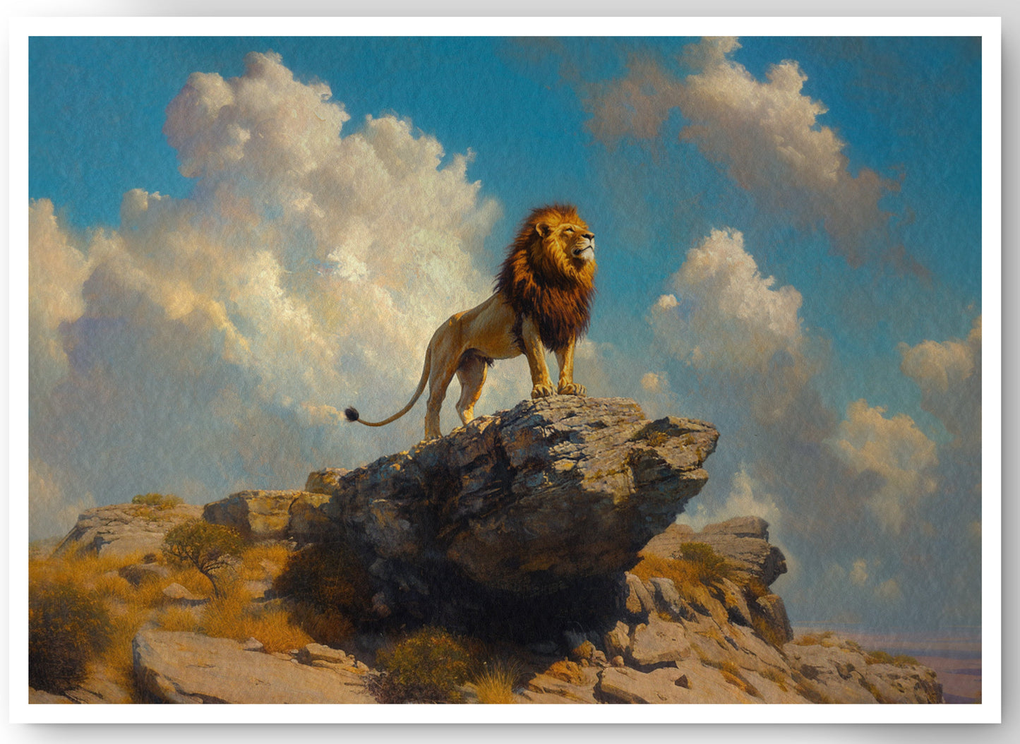 Majestic Lion Safari African American canvas print by MoomZee Artwork
