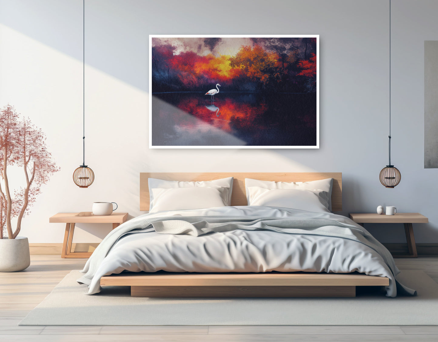 Swan Lake Sunset African American canvas print artwork view