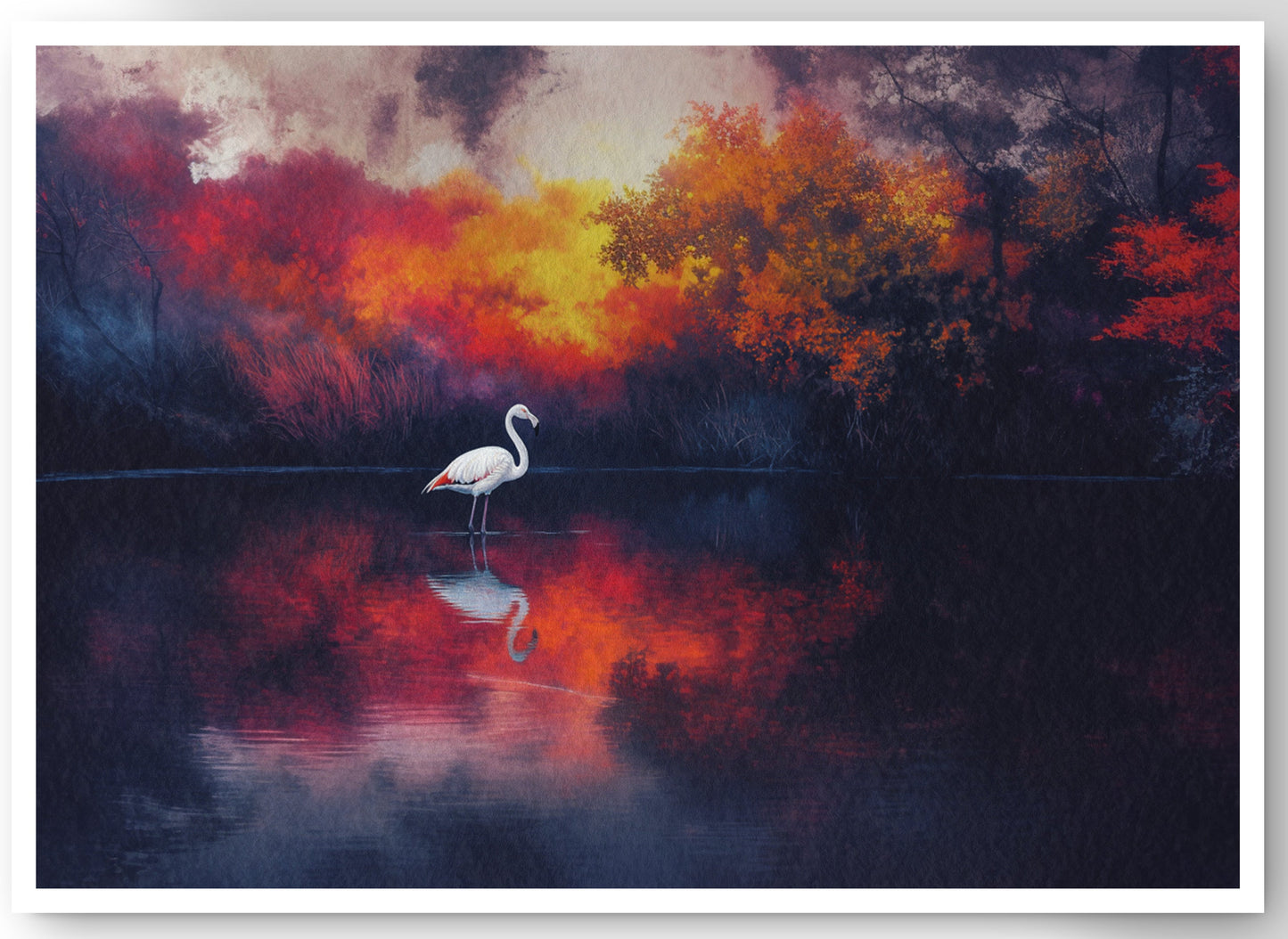 Swan Lake Sunset African American canvas print by MoomZee Artwork