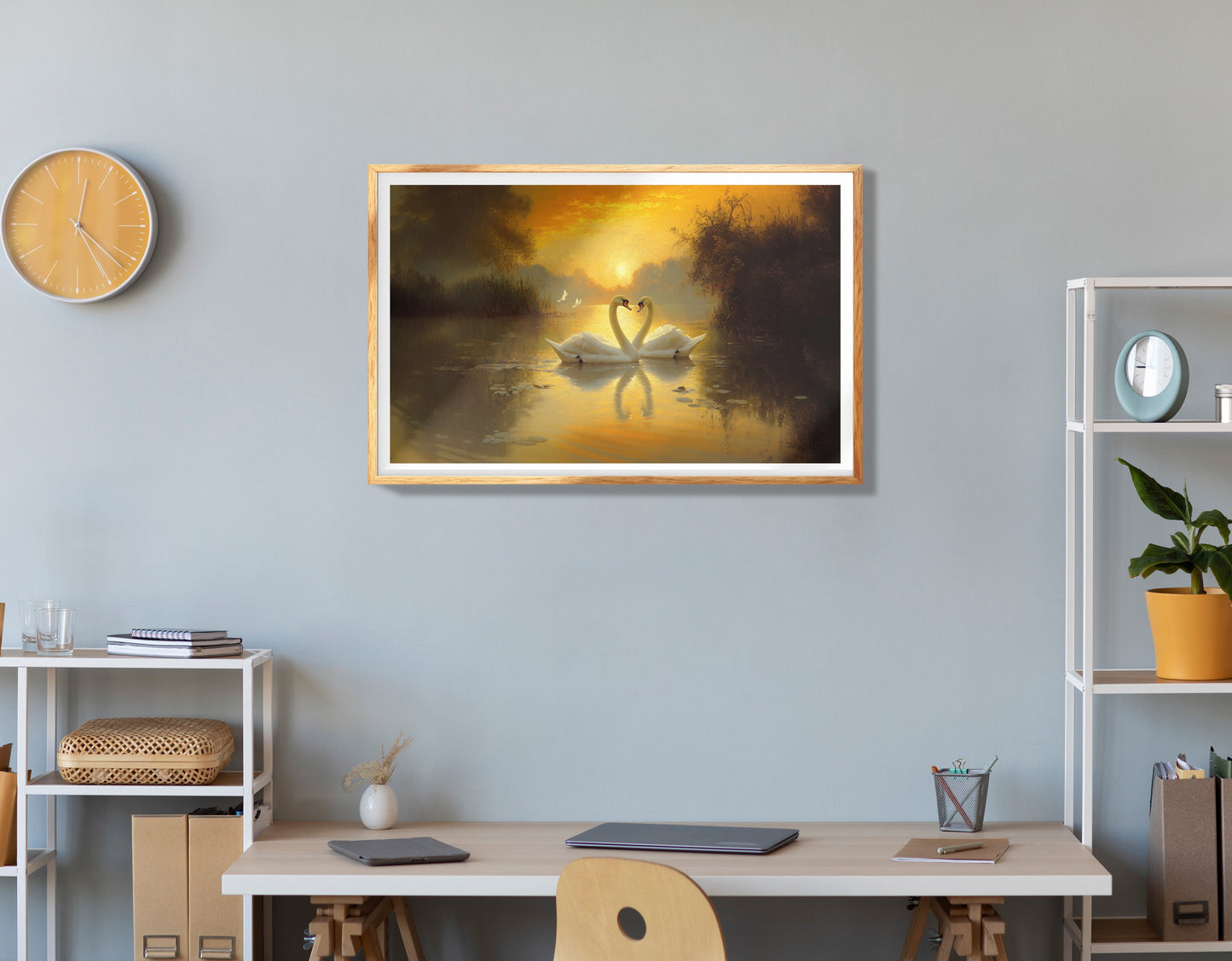 Flamingo Lake Sunset African American canvas print view 78