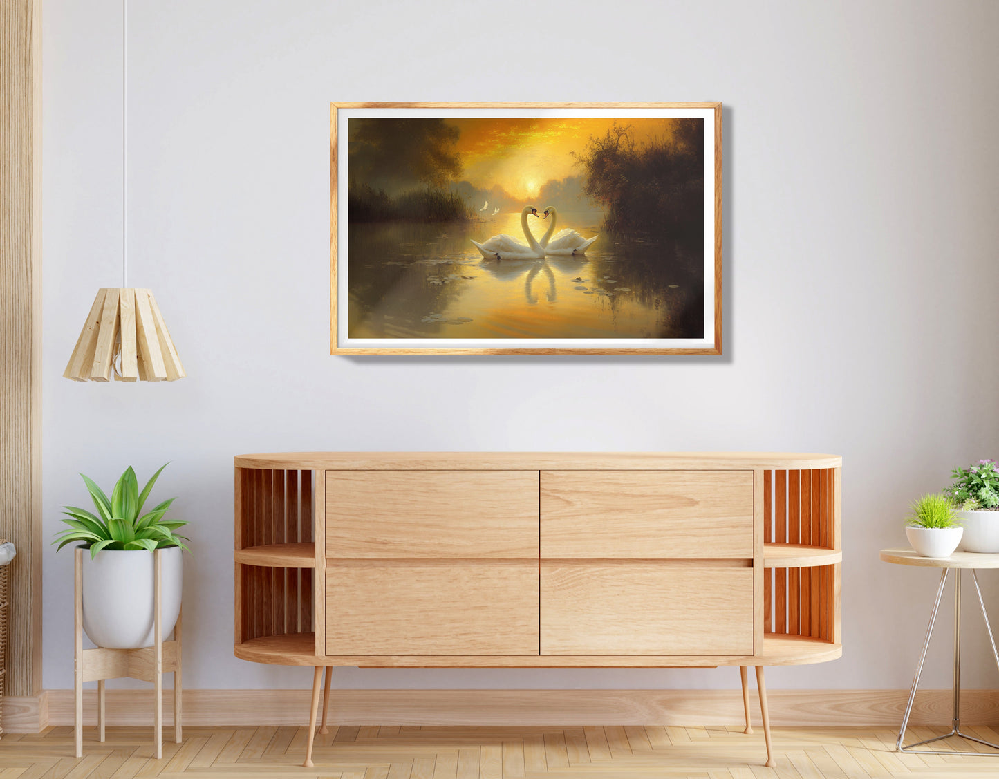 Flamingo Lake Sunset African American canvas print view 74