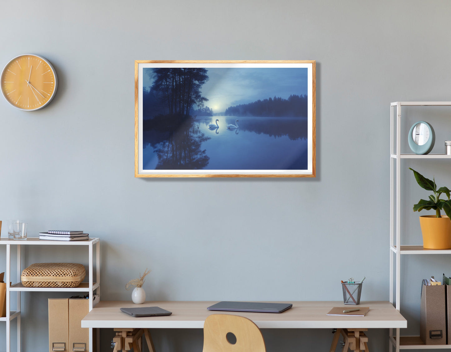 Golden Swan Lake African American canvas print view 78